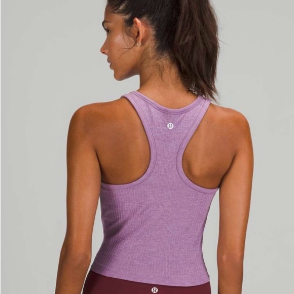 Lululemon Athletica Ebb to Street Racerback Cropped Tank Top-Wisteria Purple - Picture 2 of 4